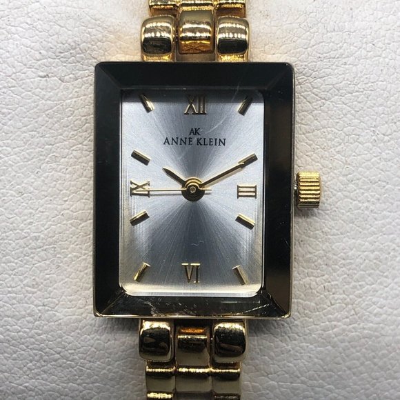 Anne Klein Accessories - 3/$30 Anne Klein Watch Gold Tone Silver Dial Rectangle Case New Battery 6.5" J63